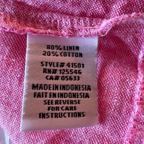 Habitat Pink Linen Shell Top- Sleeveless Tank - Picture 5 of 6